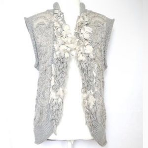 Rebecca Taylor Fringe Sleeveless Sweater Vest M